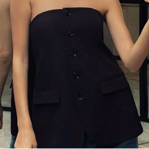 Zara Black Off the Shoulder Bustier Top - NWT - XS